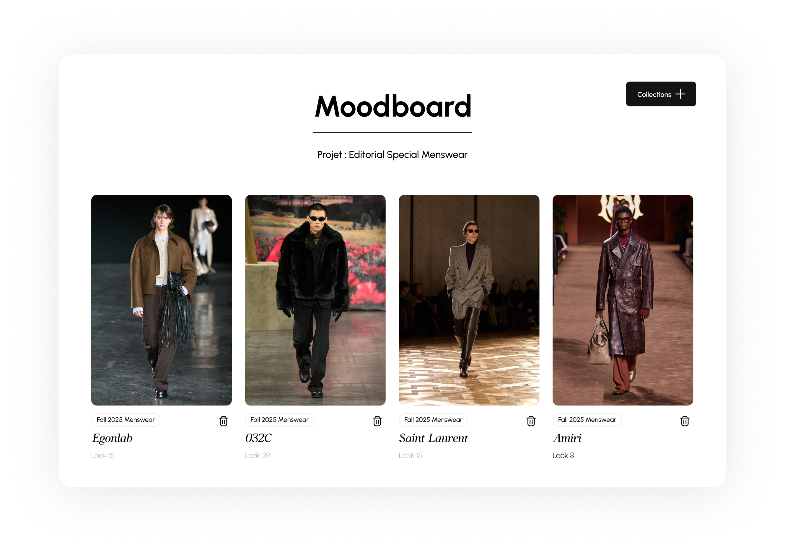 Moodboard interface